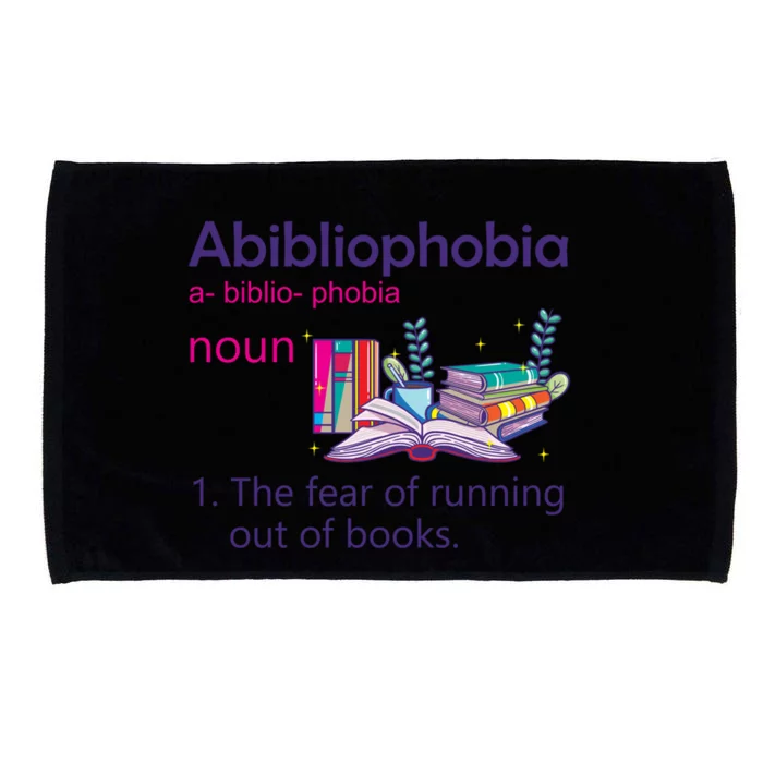 Abibliophobia Definition Reading Nerd Book Lovers Geek Gift Microfiber Hand Towel