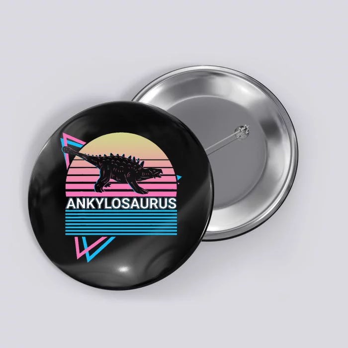 Ankylosaurus Dinosaur Retro Button