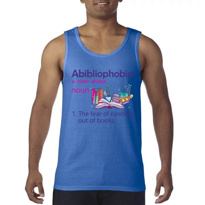 Abibliophobia Definition Reading Nerd Book Lovers Geek Cool Gift Tank Top