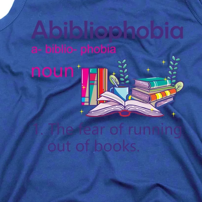 Abibliophobia Definition Reading Nerd Book Lovers Geek Cool Gift Tank Top