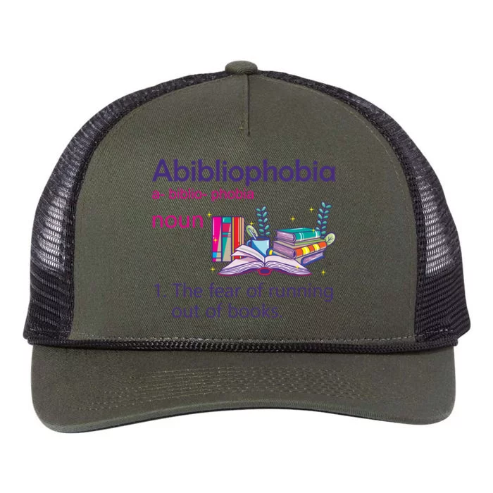 Abibliophobia Definition Reading Nerd Book Lovers Geek Cool Gift Retro Rope Trucker Hat Cap