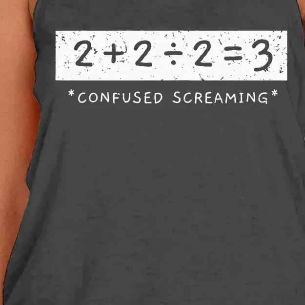 Addition Division Subtraction Equals Math Learning Ability Women's Knotted Racerback Tank