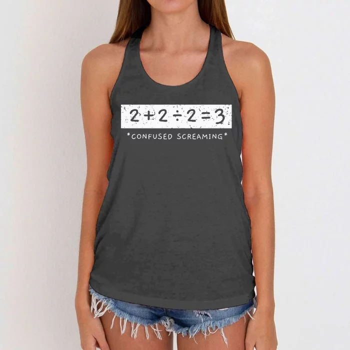 Addition Division Subtraction Equals Math Learning Ability Women's Knotted Racerback Tank