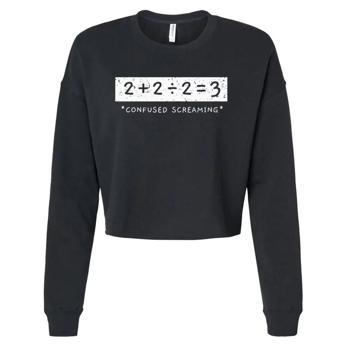 Addition Division Subtraction Equals Math Learning Ability Cropped Pullover Crew