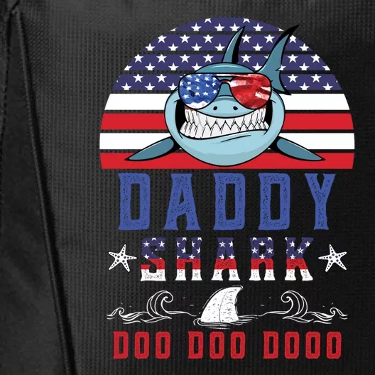 American Daddy Shark Doo Doo Doo America 4Th Of July City Backpack