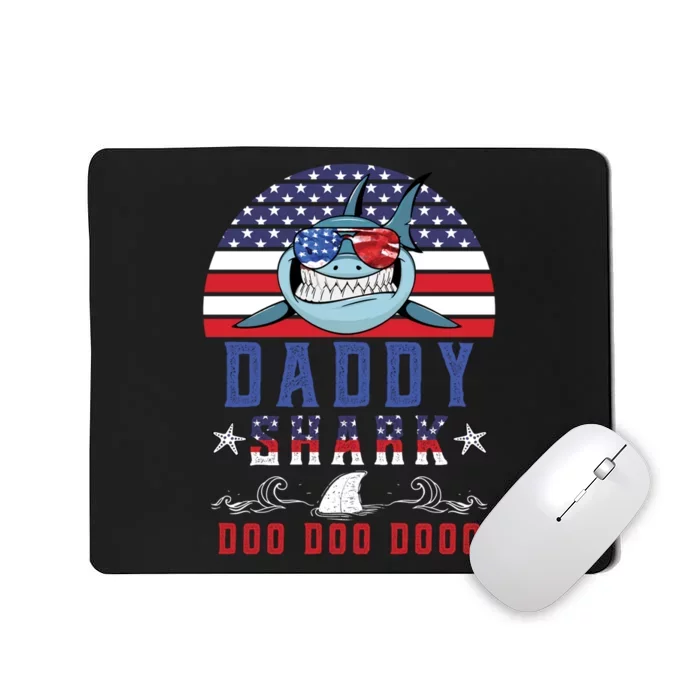 American Daddy Shark Doo Doo Doo America 4Th Of July Mousepad