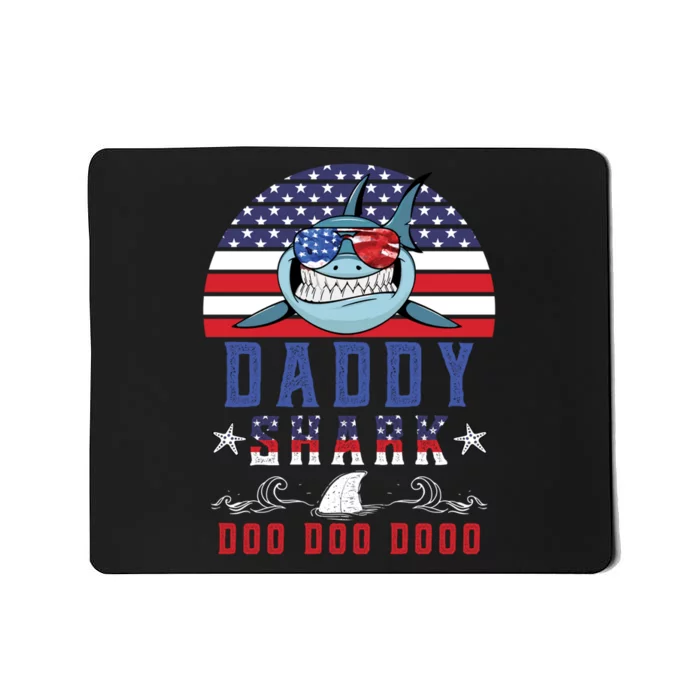 American Daddy Shark Doo Doo Doo America 4Th Of July Mousepad