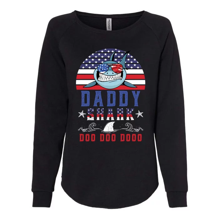 American Daddy Shark Doo Doo Doo America 4Th Of July Womens California Wash Sweatshirt