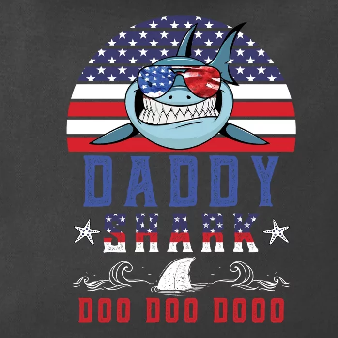 American Daddy Shark Doo Doo Doo America 4Th Of July Zip Tote Bag