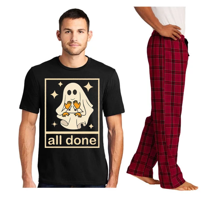 All Done Sign Language Speech Pathology Ghost Fall Halloween Pajama Set