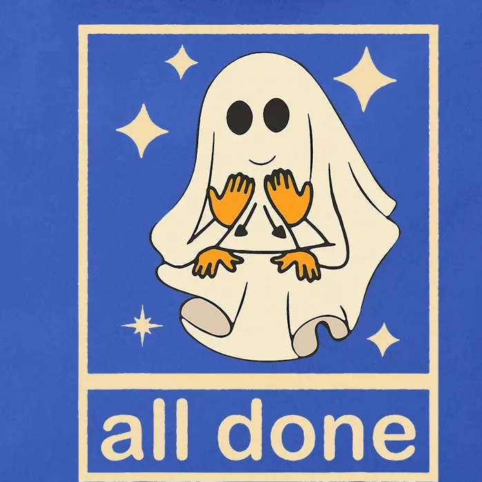 All Done Sign Language Speech Pathology Ghost Fall Halloween Zip Tote Bag