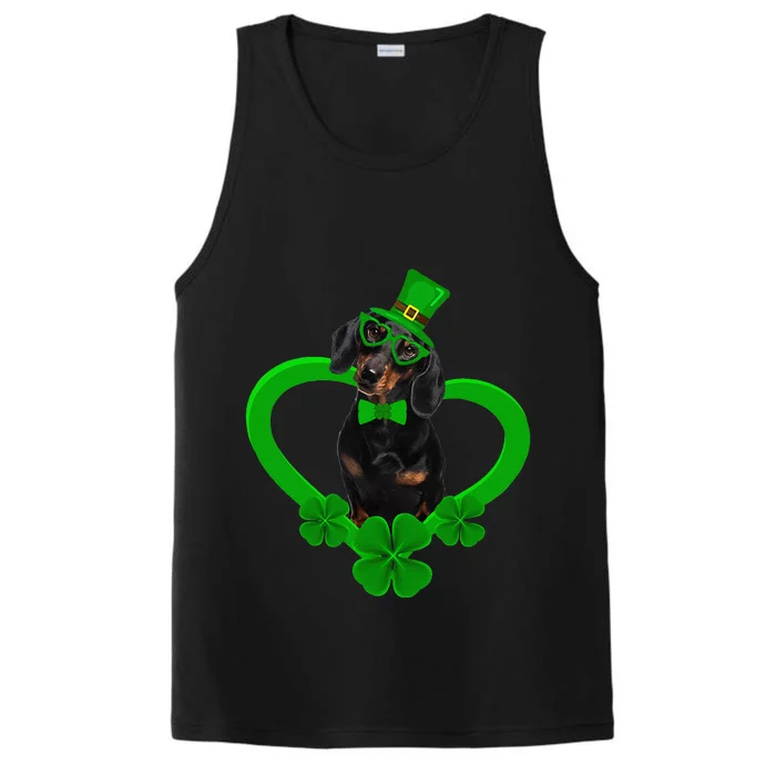 Awesome Dachshund Saint Patrick's Day Dog Dad Mom Performance Tank