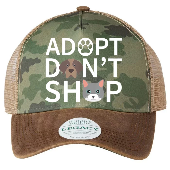 Adopt Don't Shop Gift Animal Rescue Funny Gift For Animal Lovers Legacy Tie Dye Trucker Hat