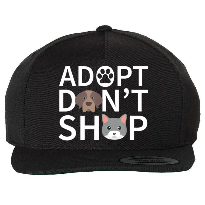 Adopt Don't Shop Gift Animal Rescue Funny Gift For Animal Lovers Wool Snapback Cap