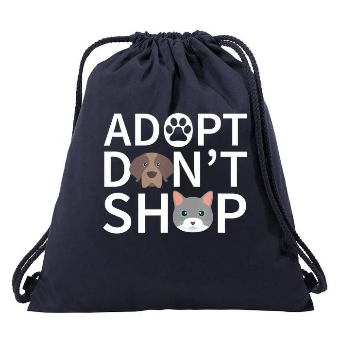 Adopt Don't Shop Gift Animal Rescue Funny Gift For Animal Lovers Drawstring Bag