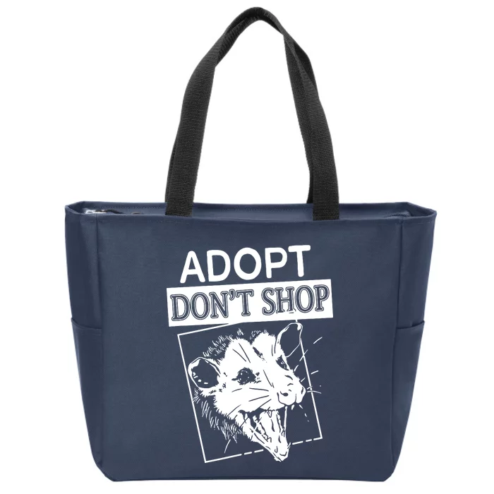 Adopt DonT Shop Zip Tote Bag