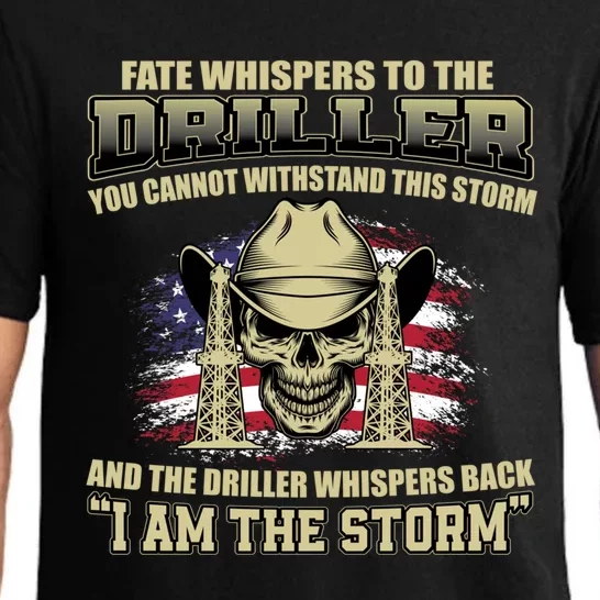 American Driller Saying Proud Oil Rig Worker Drilling Usa Gift Pajama Set