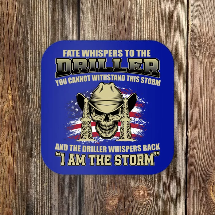 American Driller Saying Proud Oil Rig Worker Drilling Usa Gift Coaster