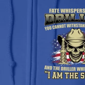 American Driller Saying Proud Oil Rig Worker Drilling Usa Gift Full Zip Hoodie