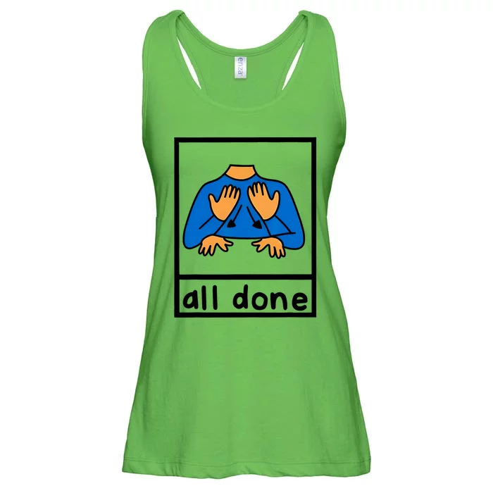 All Done Sign Language Speech Pathology Aac Sped Teacher Ladies Essential Flowy Tank