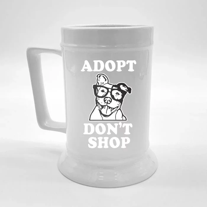 Adopt Dont Shop Pitbull Dog Rescue Adoption Front & Back Beer Stein