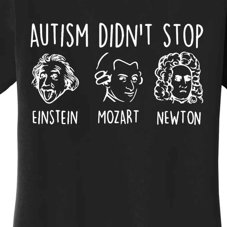 Autism Didn't Stop Famous People Autism Awareness Mom Dad Women's T-Shirt