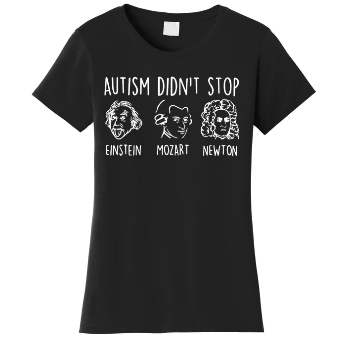 Autism Didn't Stop Famous People Autism Awareness Mom Dad Women's T-Shirt