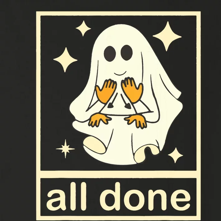 All Done Sign Language Speech Pathology Ghost Fall Halloween Toddler Long Sleeve Shirt