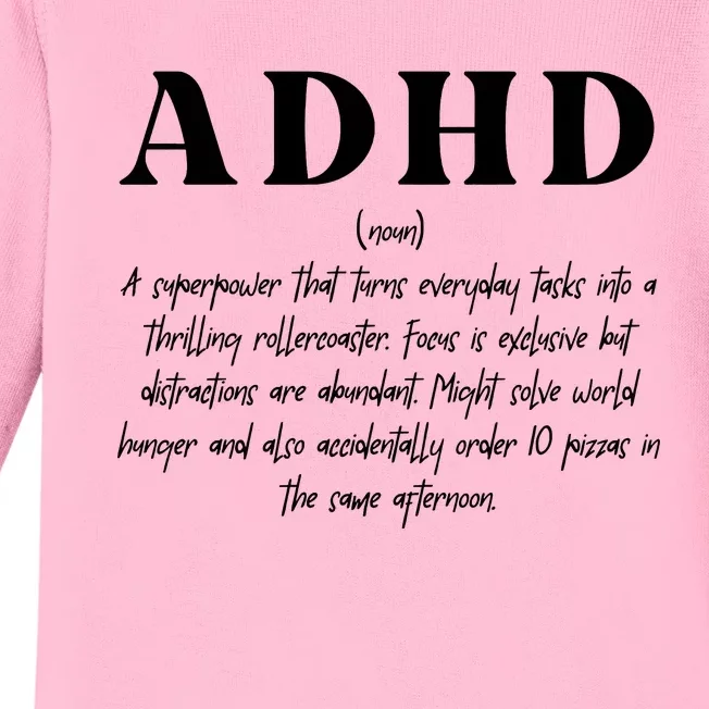 Adhd Definition Supporter Baby Long Sleeve Bodysuit