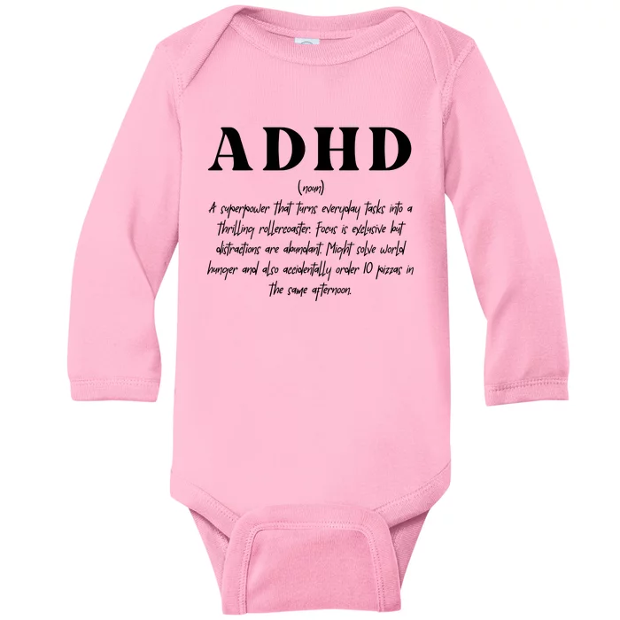 Adhd Definition Supporter Baby Long Sleeve Bodysuit