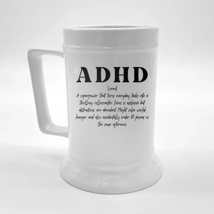 Adhd Definition Supporter Front & Back Beer Stein