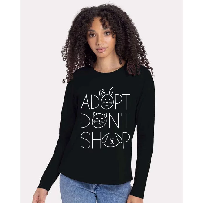 Adopt Don't Shop Animal Rescue Gift For Animal Lovers Womens Cotton Relaxed Long Sleeve T-Shirt