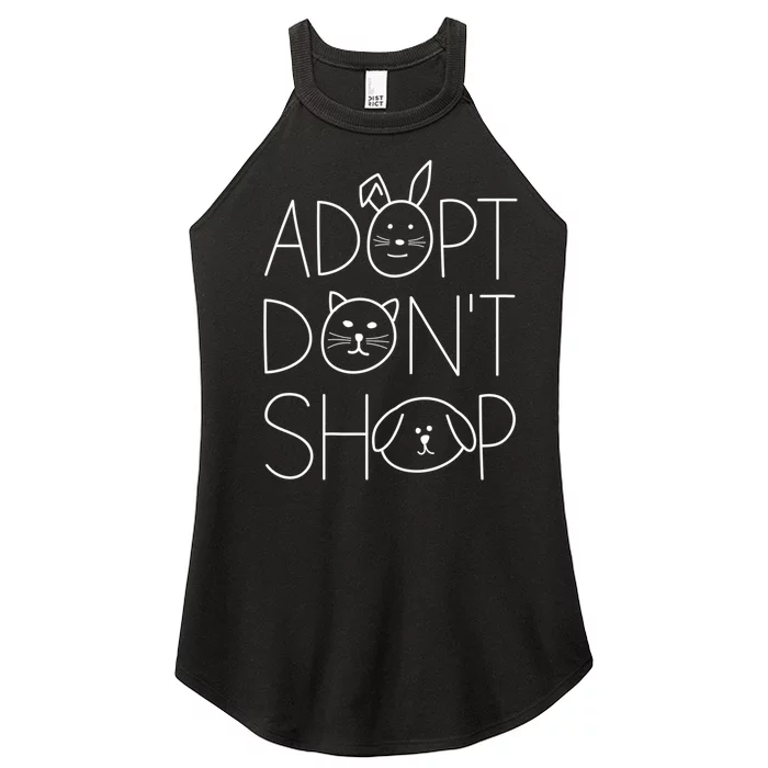 Adopt Don't Shop Animal Rescue Gift For Animal Lovers Women’s Perfect Tri Rocker Tank