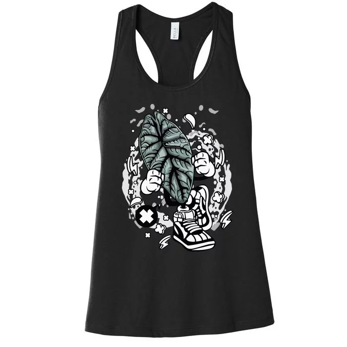 Alocasia Dragon Scale cartoon Botany Botanist Garden Women's Racerback Tank