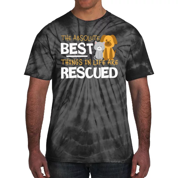 Adopt Don't Shop Animal Lovers Rescue Dog Cat Tie-Dye T-Shirt