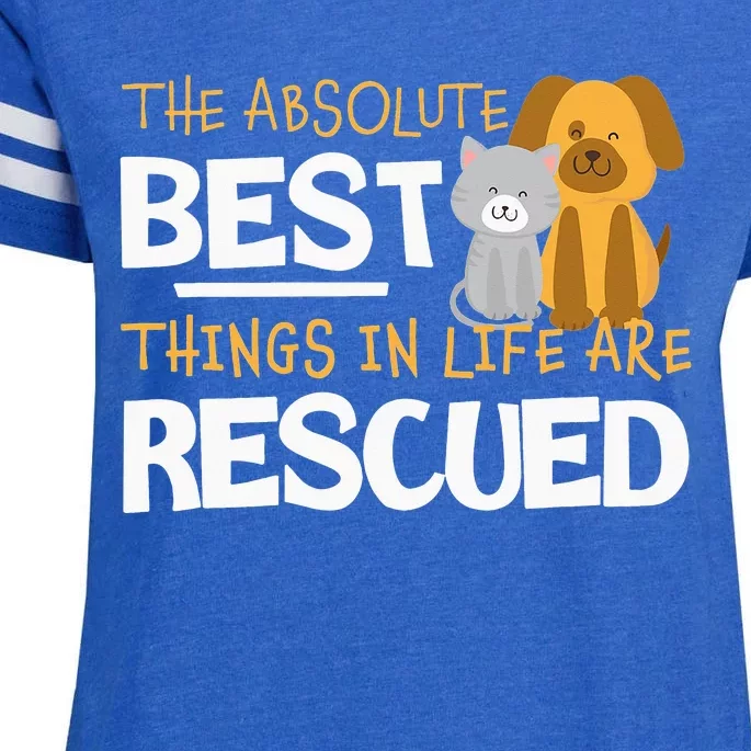 Adopt Don't Shop Animal Lovers Rescue Dog Cat Enza Ladies Jersey Football T-Shirt