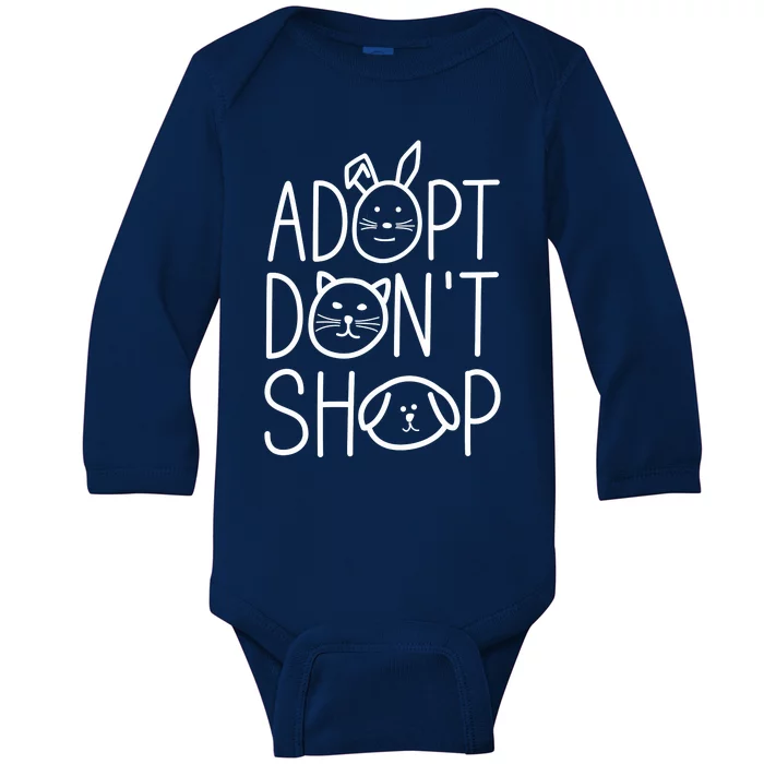 Adopt Dont Shop Animal Rescue Gift For Animal Lovers Baby Long Sleeve Bodysuit