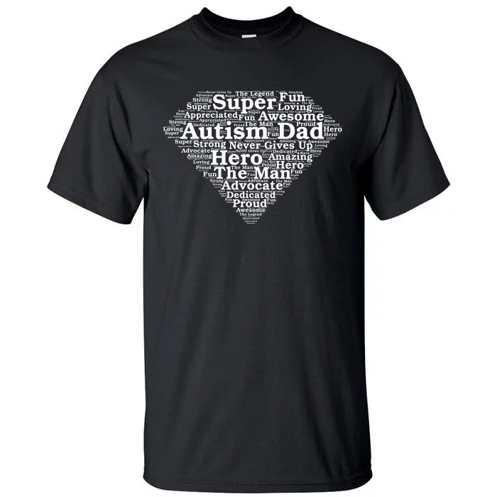 Autism Dad Superhero Fathers Day Tall T-Shirt