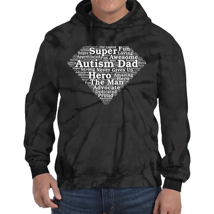 Autism Dad Superhero Fathers Day Tie Dye Hoodie