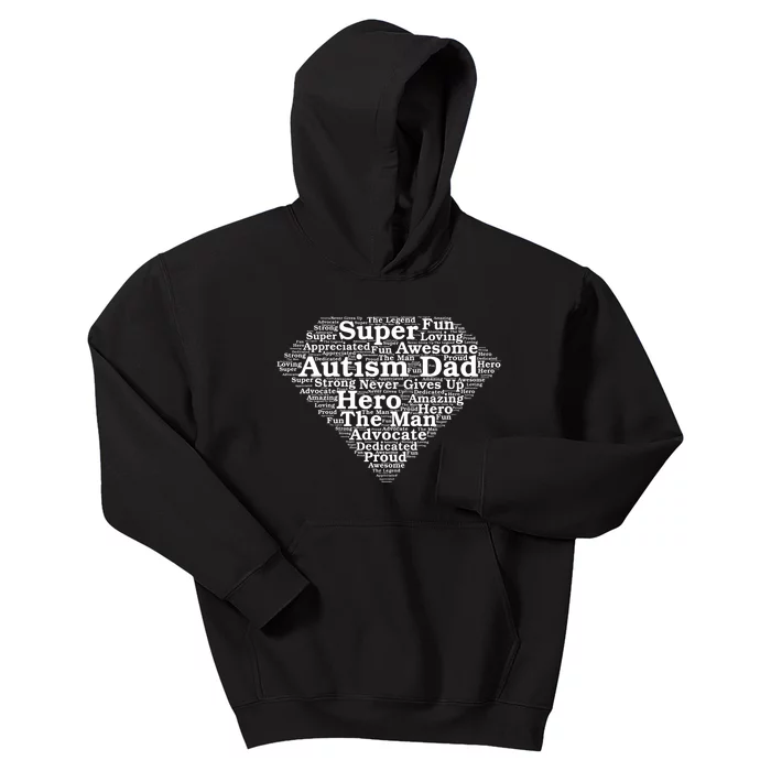 Autism Dad Superhero Fathers Day Kids Hoodie