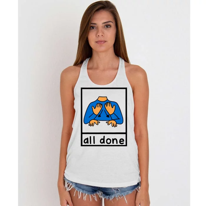 All Done Sign Language Women's Knotted Racerback Tank