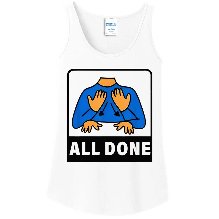 All Done Sign Language Speech Therapist Special Education Ladies Essential Tank