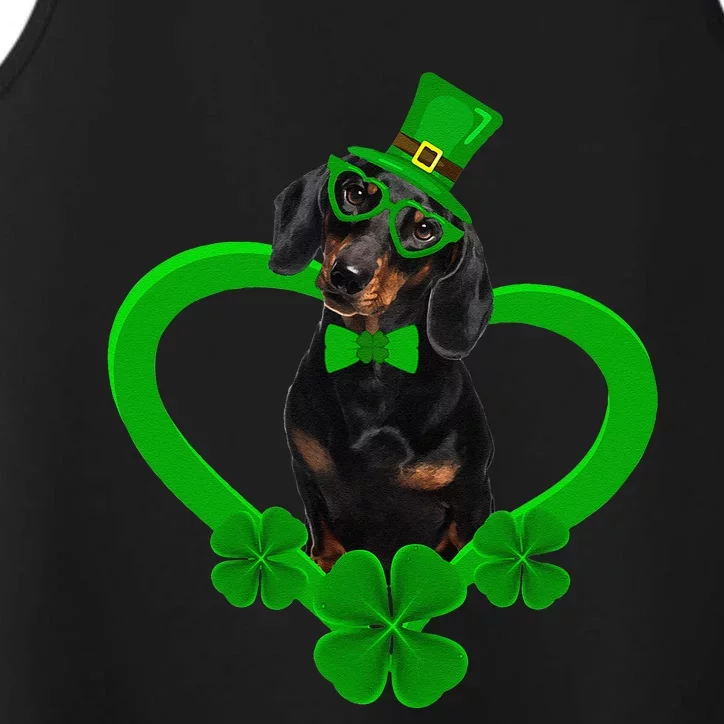 Awesome Dachshund Saint Patrick's Day Dog Dad Mom Performance Tank