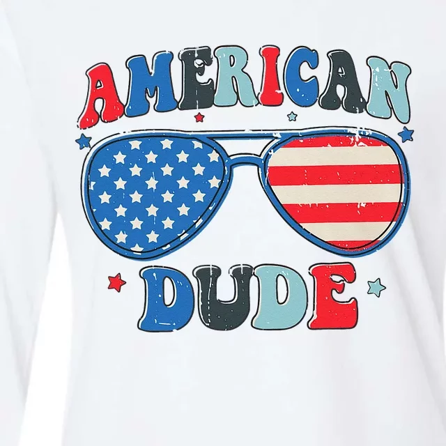 American Dude Sunglasses Freedom 4th Of July Womens Cotton Relaxed Long Sleeve T-Shirt