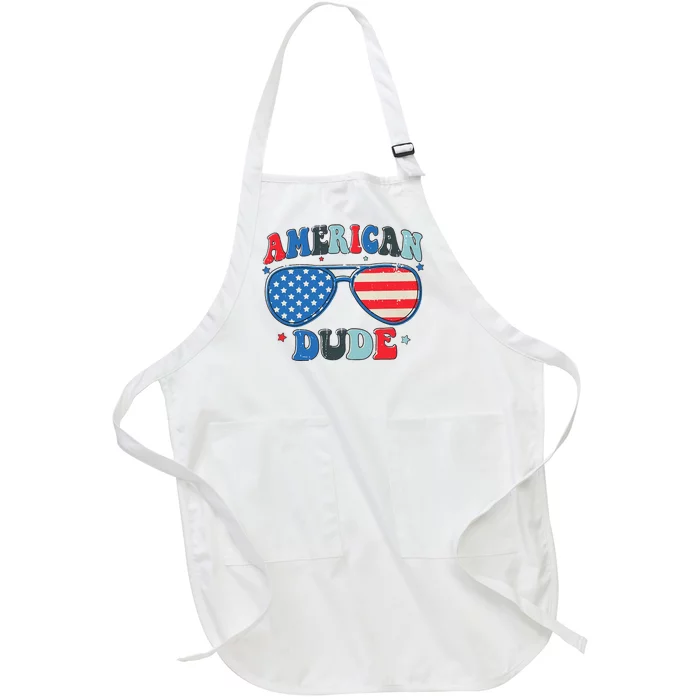 American Dude Sunglasses Freedom 4th Of July Full-Length Apron With Pocket