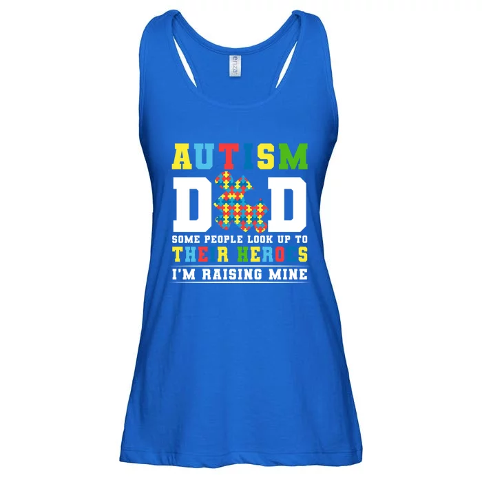 Autism Dad Some People Look Up To Their Heroes Autism Cute Gift Ladies Essential Flowy Tank