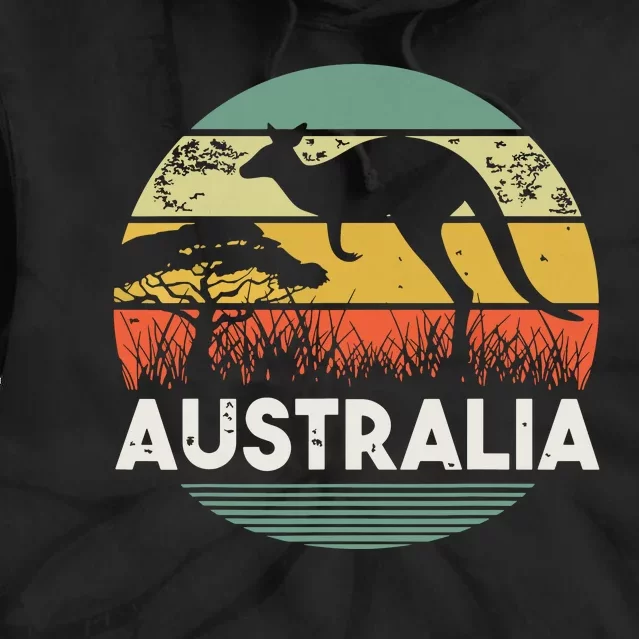 Australia Day Shirts Funny Australian Kangaroo Vintage Tie Dye Hoodie