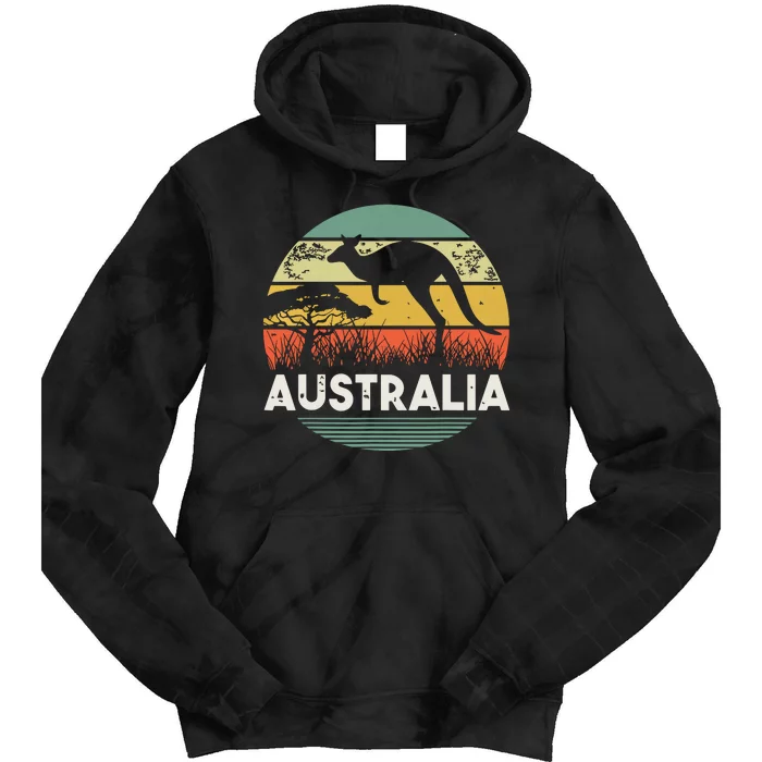 Australia Day Shirts Funny Australian Kangaroo Vintage Tie Dye Hoodie