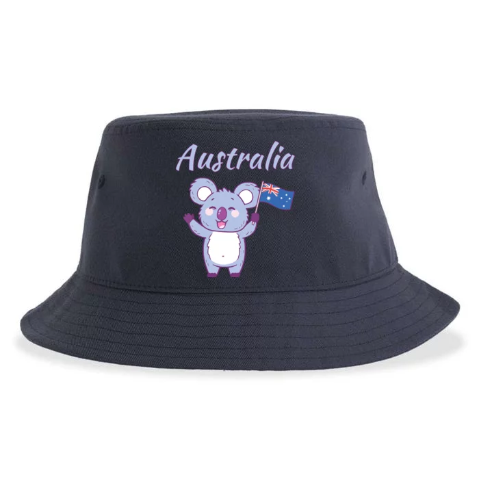 Australia Day Shirts Funny Koala Australian Flag Sustainable Bucket Hat