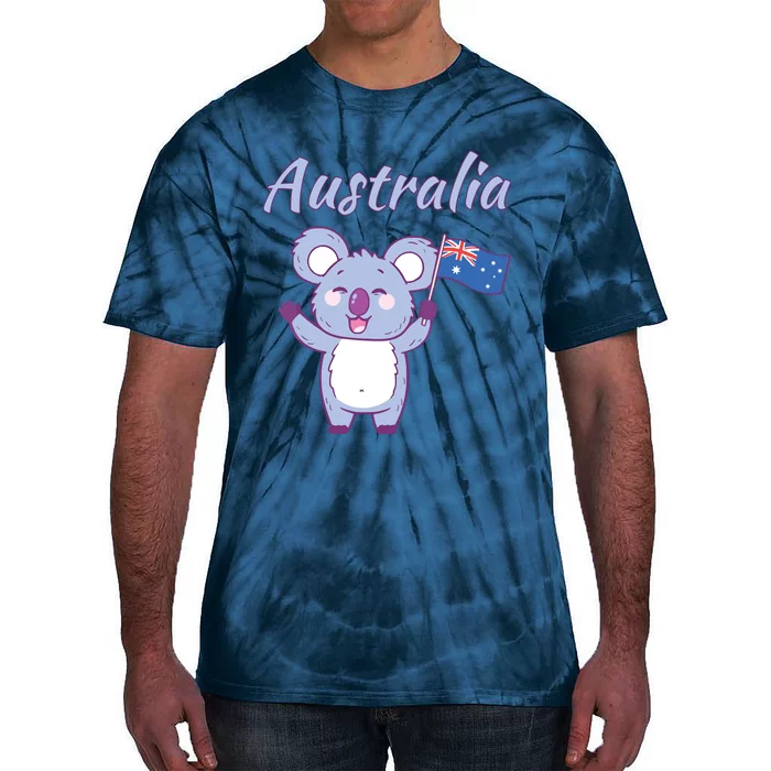 Australia Day Shirts Funny Koala Australian Flag Tie-Dye T-Shirt